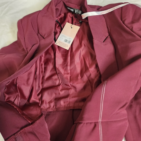 Missguided Plum Tailored Long Sleeve Plunge Belted Tux Jumpsuit size US … - Picture 14 of 16
